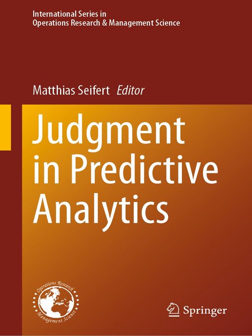 Title details for Judgment in Predictive Analytics by Matthias Seifert - Available